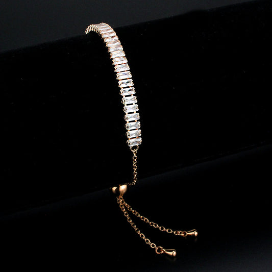 MA3W1675 - Rose Gold Brass Bracelet with AAA Grade CZ in Clear