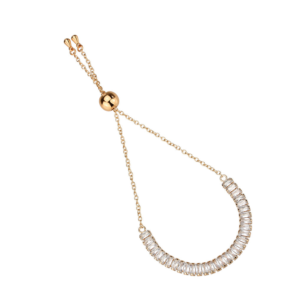 MA3W1675 - Rose Gold Brass Bracelet with AAA Grade CZ in Clear