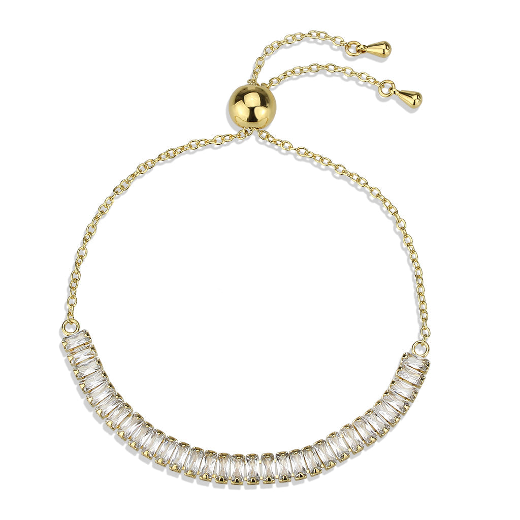 MA3W1677 - Gold Brass Bracelet with AAA Grade CZ in Clear