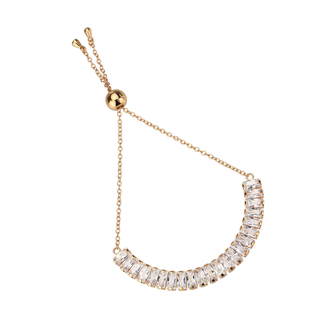 MA3W1678 - Rose Gold Brass Bracelet with AAA Grade CZ in Clear