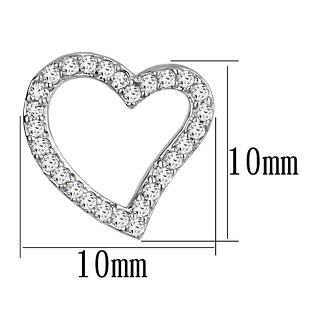 MA3W346 - Rhodium Brass Earrings with AAA Grade CZ  in Clear