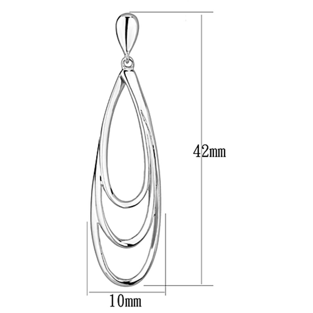 MA3W349 - Rhodium Brass Earrings with No Stone