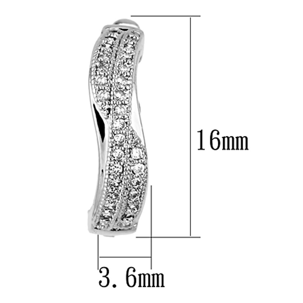 MA3W358 - Rhodium Brass Earrings with AAA Grade CZ  in Clear