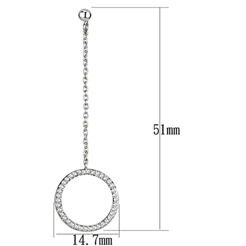 MA3W364 - Rhodium Brass Earrings with AAA Grade CZ  in Clear