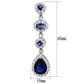 MA3W367 - Rhodium Brass Earrings with Synthetic Synthetic Glass in Sapphire
