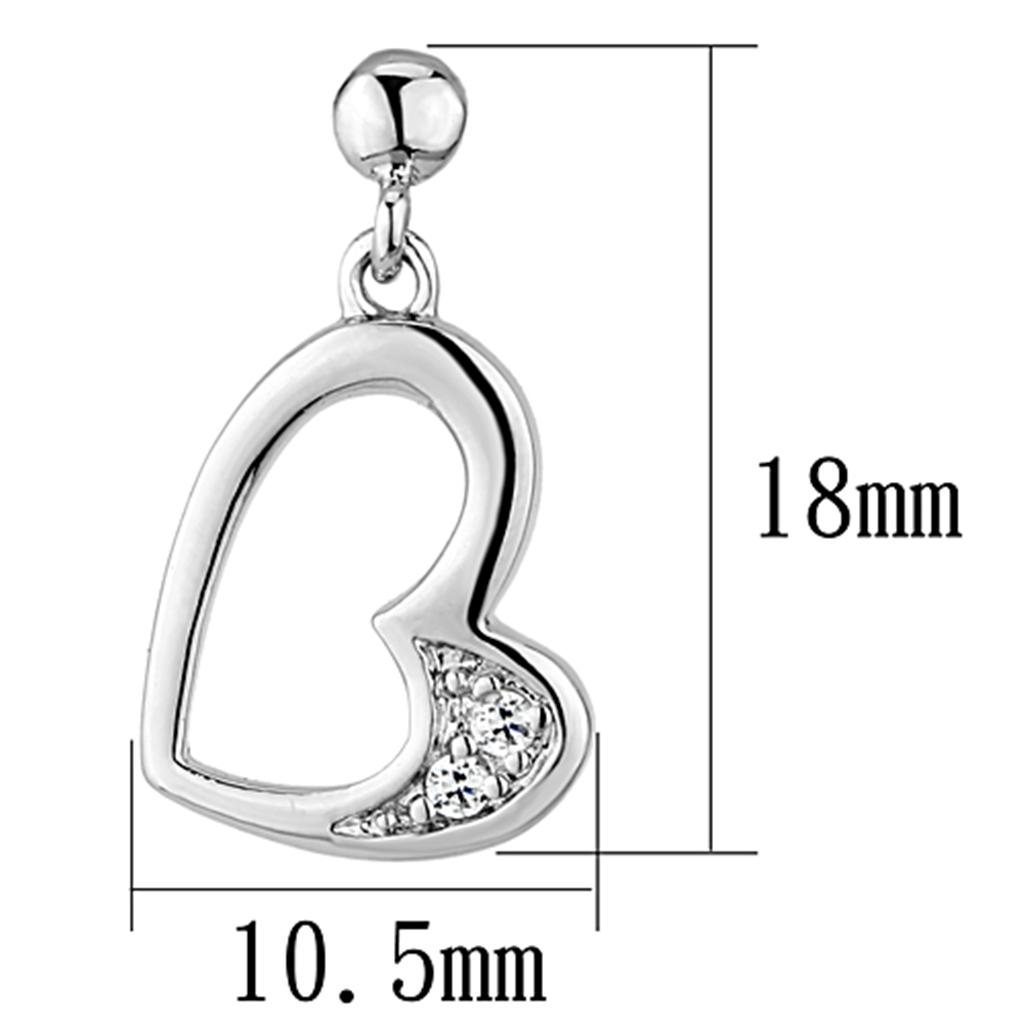MA3W368 - Rhodium Brass Earrings with AAA Grade CZ  in Clear