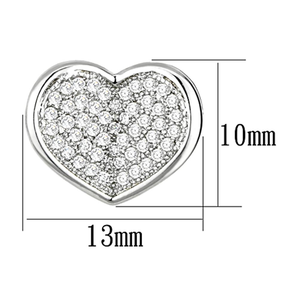 MA3W389 - Rhodium Brass Earrings with AAA Grade CZ  in Clear