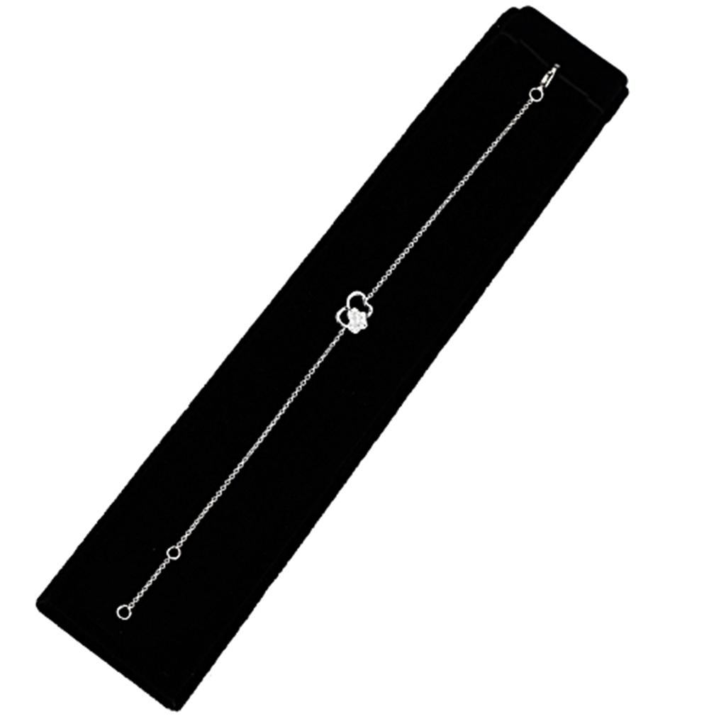 MA3W394 - Rhodium Brass Bracelet with AAA Grade CZ  in Clear