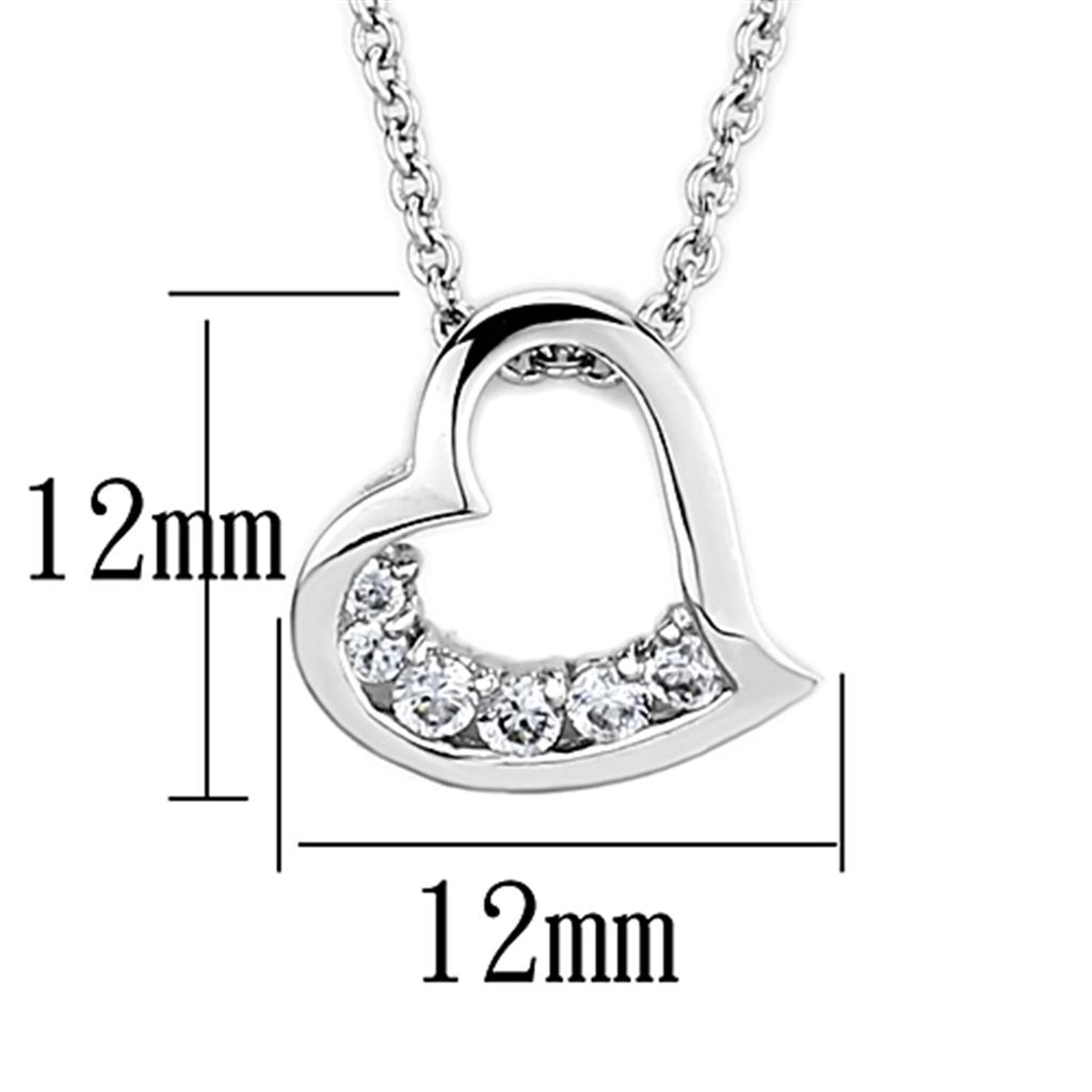 MA3W410 - Rhodium Brass Necklace with AAA Grade CZ  in Clear