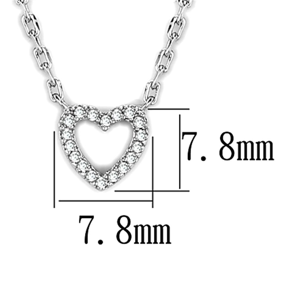 MA3W413 - Rhodium Brass Necklace with AAA Grade CZ  in Clear