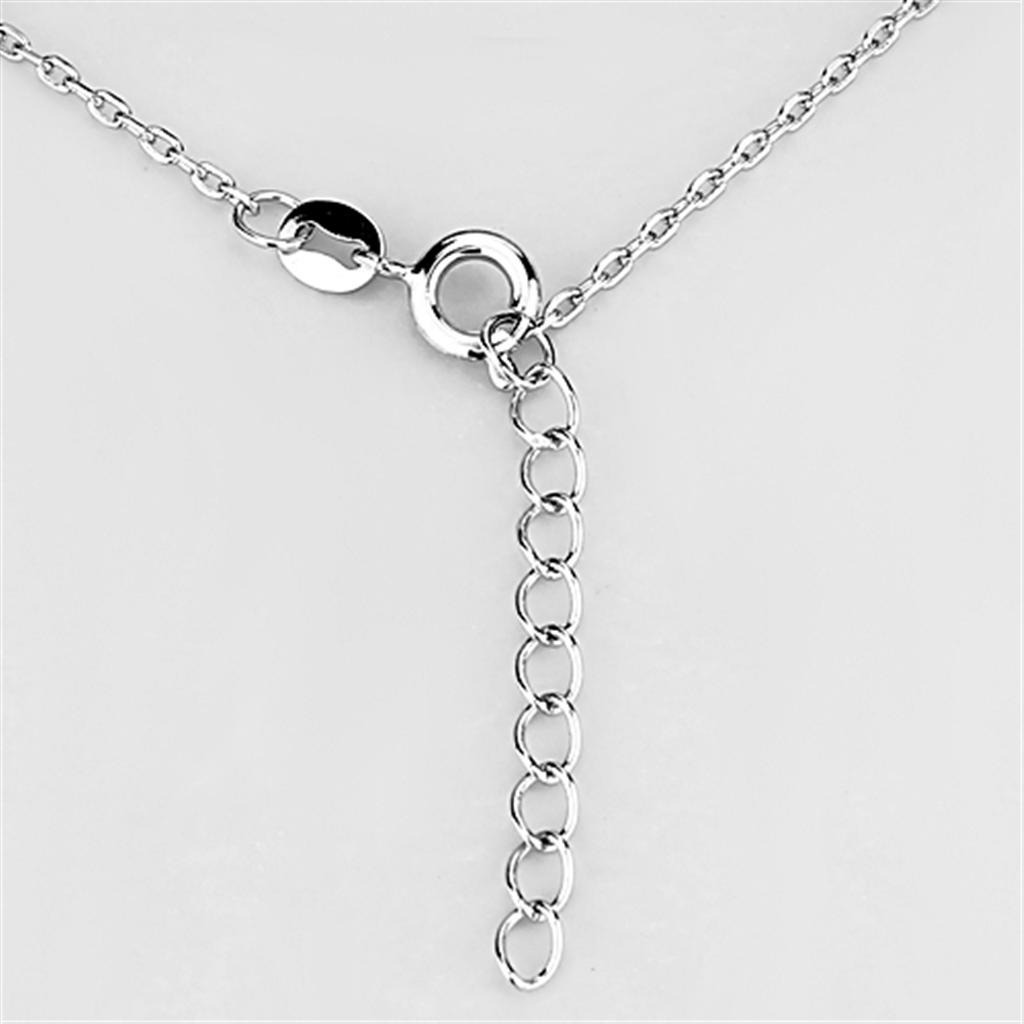 MA3W413 - Rhodium Brass Necklace with AAA Grade CZ  in Clear