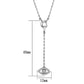 MA3W423 - Rhodium Brass Necklace with AAA Grade CZ  in Clear