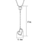 MA3W425 - Rhodium Brass Necklace with AAA Grade CZ  in Clear