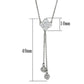 MA3W427 - Rhodium Brass Necklace with AAA Grade CZ  in Clear