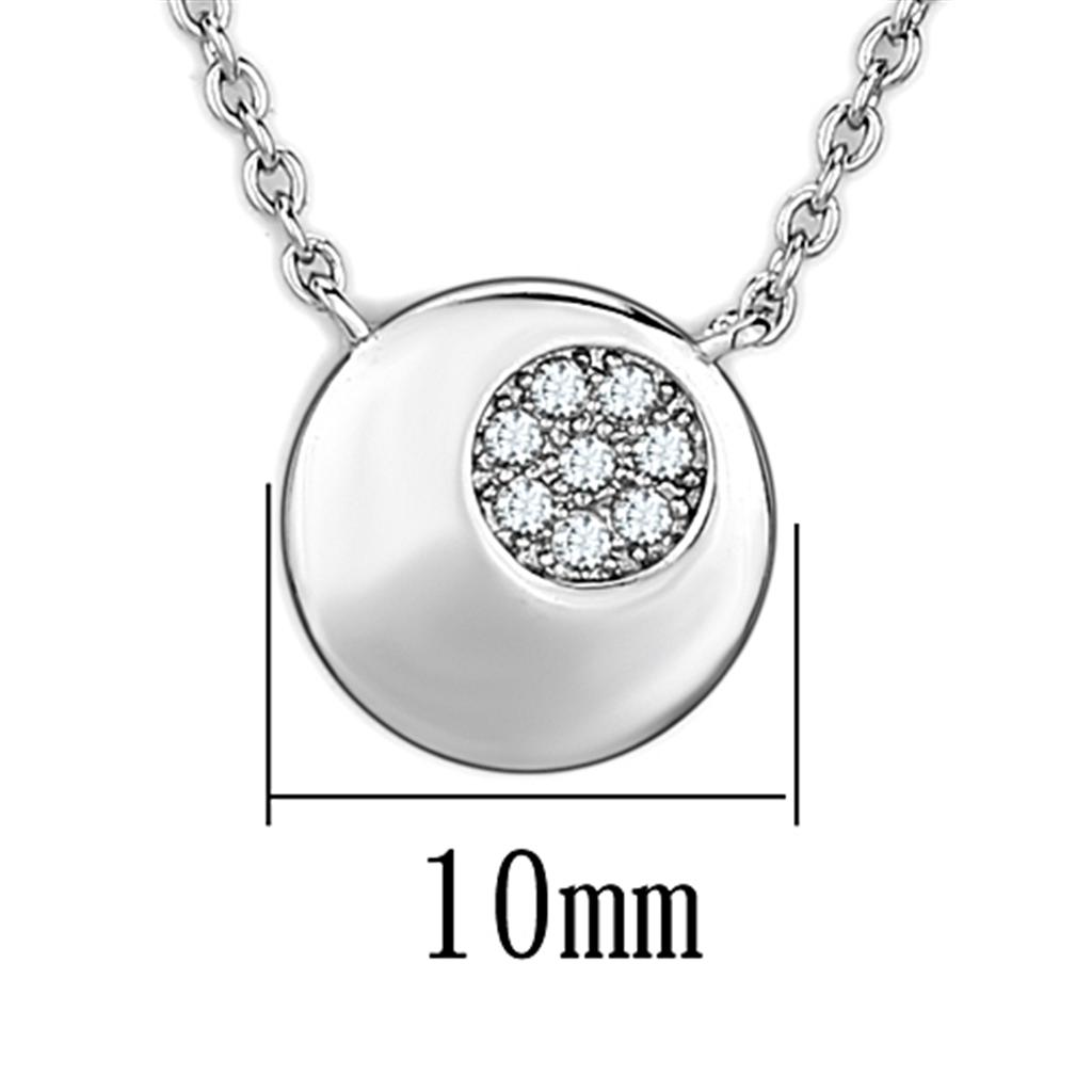 MA3W431 Rhodium Brass Necklace with AAA Grade CZ in Clear