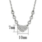 MA3W433 - Rhodium Brass Necklace with AAA Grade CZ  in Clear