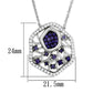 MA3W438 - Rhodium + Ruthenium Brass Necklace with AAA Grade CZ  in Amethyst