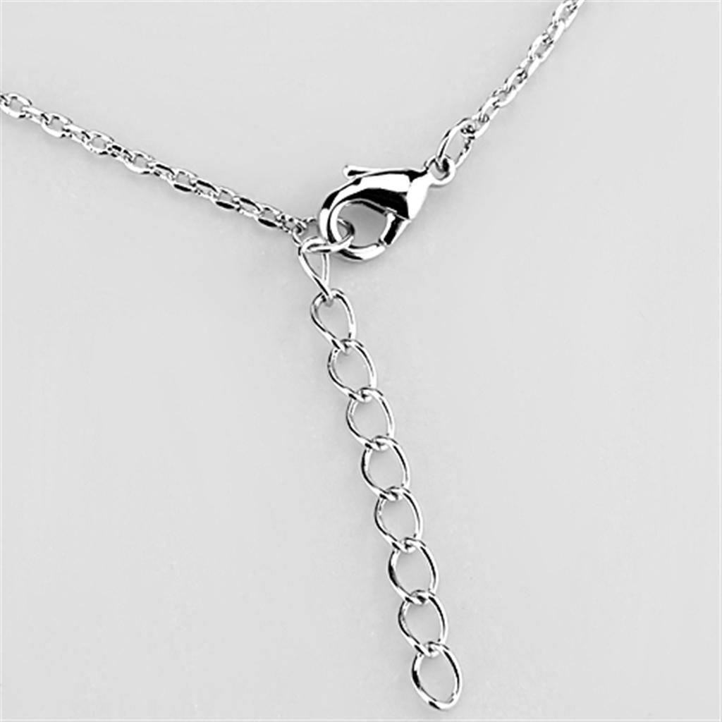 MA3W443 - Rhodium Brass Necklace with AAA Grade CZ  in Clear