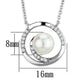 MA3W444 - Rhodium Brass Necklace with Synthetic Pearl in White