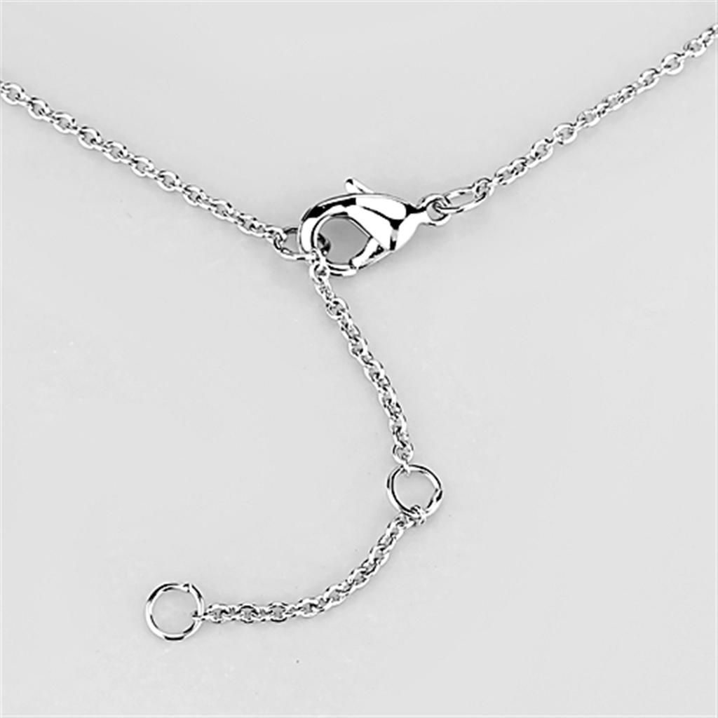 MA3W448 - Rhodium Brass Necklace with AAA Grade CZ  in Clear