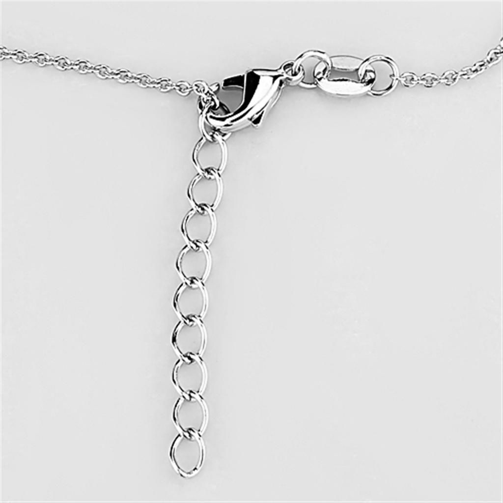 MA3W449 - Rhodium Brass Necklace with AAA Grade CZ  in Clear