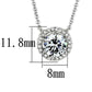 MA3W450 - Rhodium Brass Necklace with AAA Grade CZ  in Clear