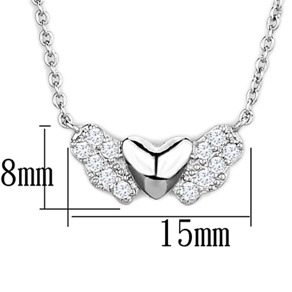 MA3W451 - Rhodium Brass Necklace with AAA Grade CZ  in Clear