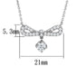 MA3W452 - Rhodium Brass Necklace with AAA Grade CZ  in Clear