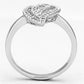 MA3W463 - Rhodium Brass Ring with AAA Grade CZ  in Clear
