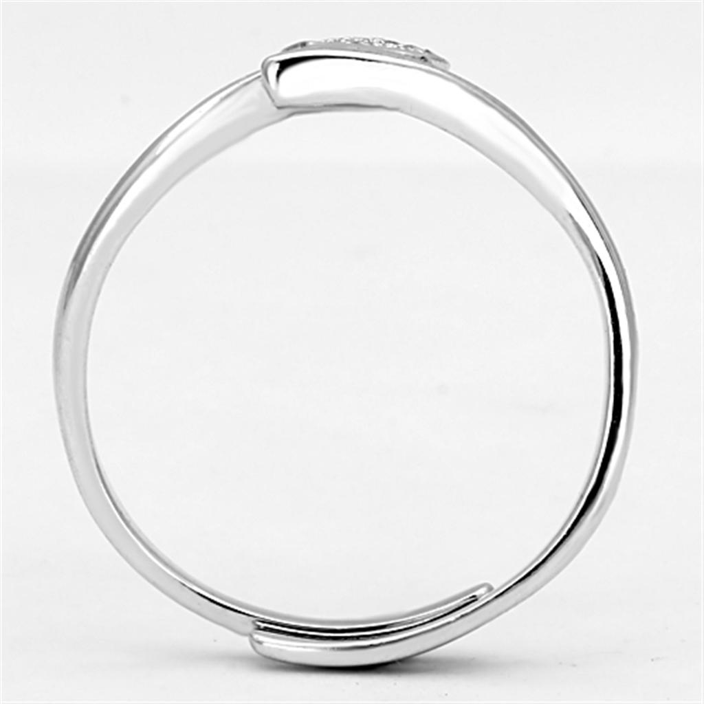 MA3W464 - Rhodium Brass Ring with AAA Grade CZ  in Clear