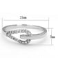 MA3W465 - Rhodium Brass Ring with AAA Grade CZ  in Clear