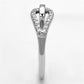 MA3W465 - Rhodium Brass Ring with AAA Grade CZ  in Clear
