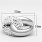 MA3W466 - Rhodium Brass Ring with Top Grade Crystal  in Clear