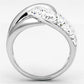 MA3W466 - Rhodium Brass Ring with Top Grade Crystal  in Clear