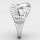 MA3W466 - Rhodium Brass Ring with Top Grade Crystal  in Clear