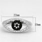 MA3W470 - Rhodium + Ruthenium Brass Ring with AAA Grade CZ  in Black Diamond