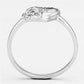 MA3W472 - Rhodium Brass Ring with AAA Grade CZ  in Clear