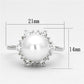 MA3W477 - Rhodium Brass Ring with Synthetic Pearl in White