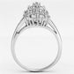 MA3W479 - Rhodium Brass Ring with AAA Grade CZ  in Clear