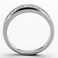 MA3W482 - Rhodium Brass Ring with AAA Grade CZ  in Clear