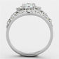 MA3W483 - Rhodium Brass Ring with Top Grade Crystal  in Clear
