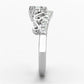 MA3W483 - Rhodium Brass Ring with Top Grade Crystal  in Clear