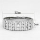 MA3W488 - Rhodium Brass Ring with AAA Grade CZ  in Clear