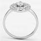 MA3W493 - Rhodium Brass Ring with AAA Grade CZ  in Clear