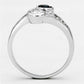 MA3W494 - Rhodium Brass Ring with Synthetic Synthetic Glass in Sapphire