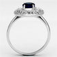 MA3W495 - Rhodium Brass Ring with Synthetic Synthetic Glass in Sapphire