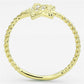 MA3W500 - Gold Brass Ring with AAA Grade CZ  in Clear