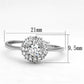 MA3W501 - Rhodium Brass Ring with AAA Grade CZ  in Clear