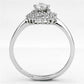 MA3W501 - Rhodium Brass Ring with AAA Grade CZ  in Clear
