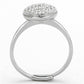 MA3W502 - Rhodium Brass Ring with AAA Grade CZ  in Clear
